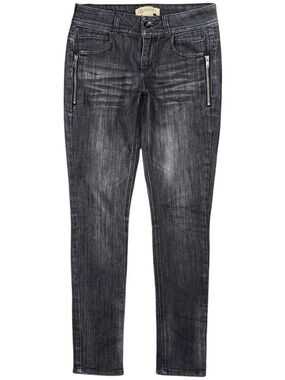 Democracy Jeans Freedom Jegging Skinny Womens 2 Black Gray Denim Zipper Stretch